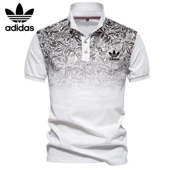 AD – Polo con motivo floreale sfumato