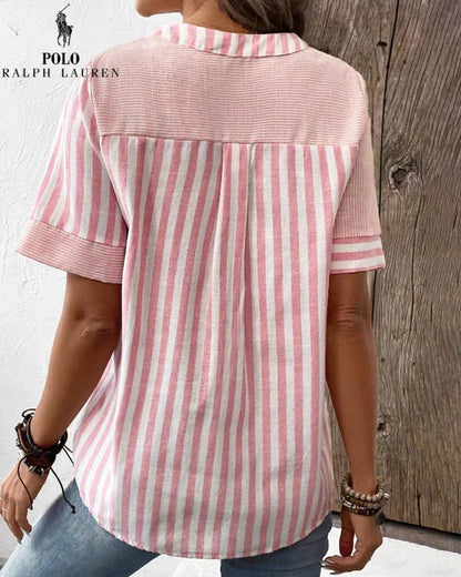 RL™ | Camicia in lino e cotone – Scollo a V (Ultimi pezzi)