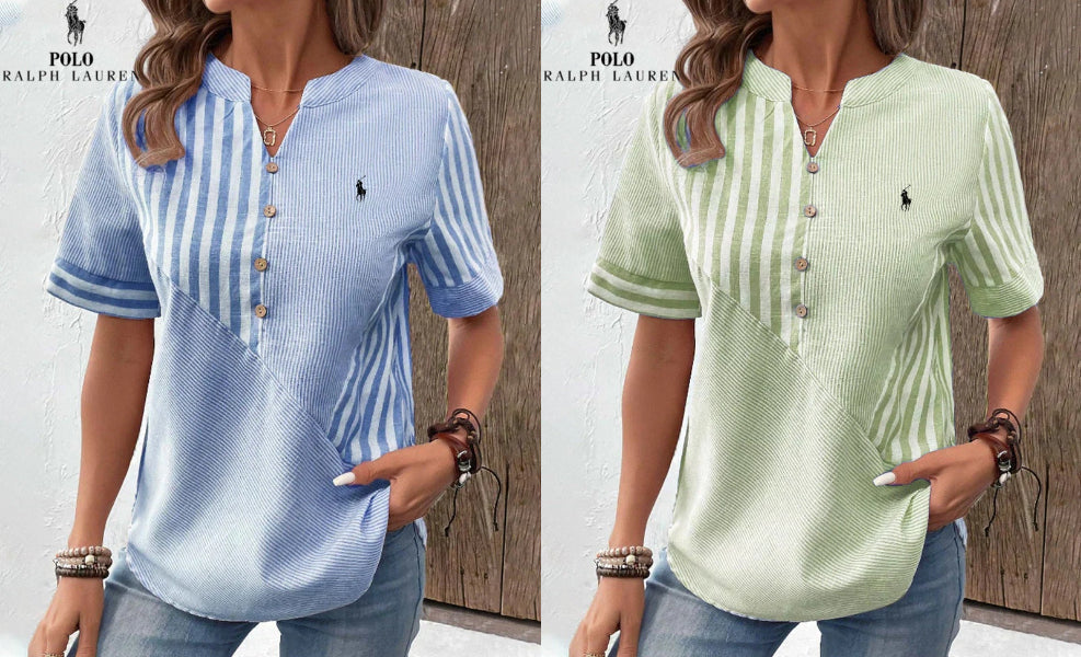 RL™ | Camicia in lino e cotone – Scollo a V (Ultimi pezzi)