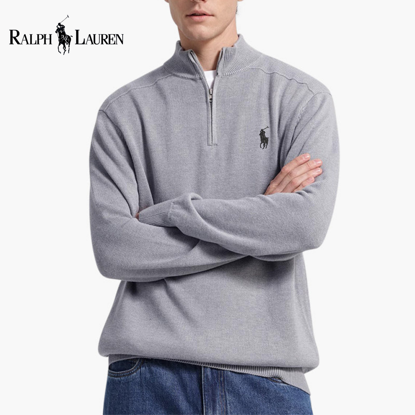 Maglione Mezza Zip in Lana Merino ᏒᏞ