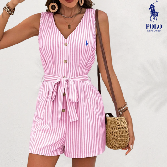 ᏒL™ | Tuta in lino a righe con cintura