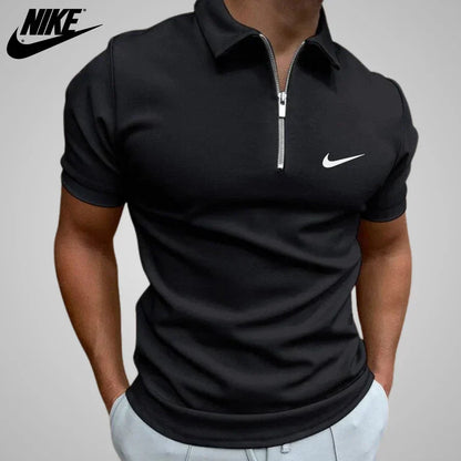 NK | Polo casual con chiusura a zip