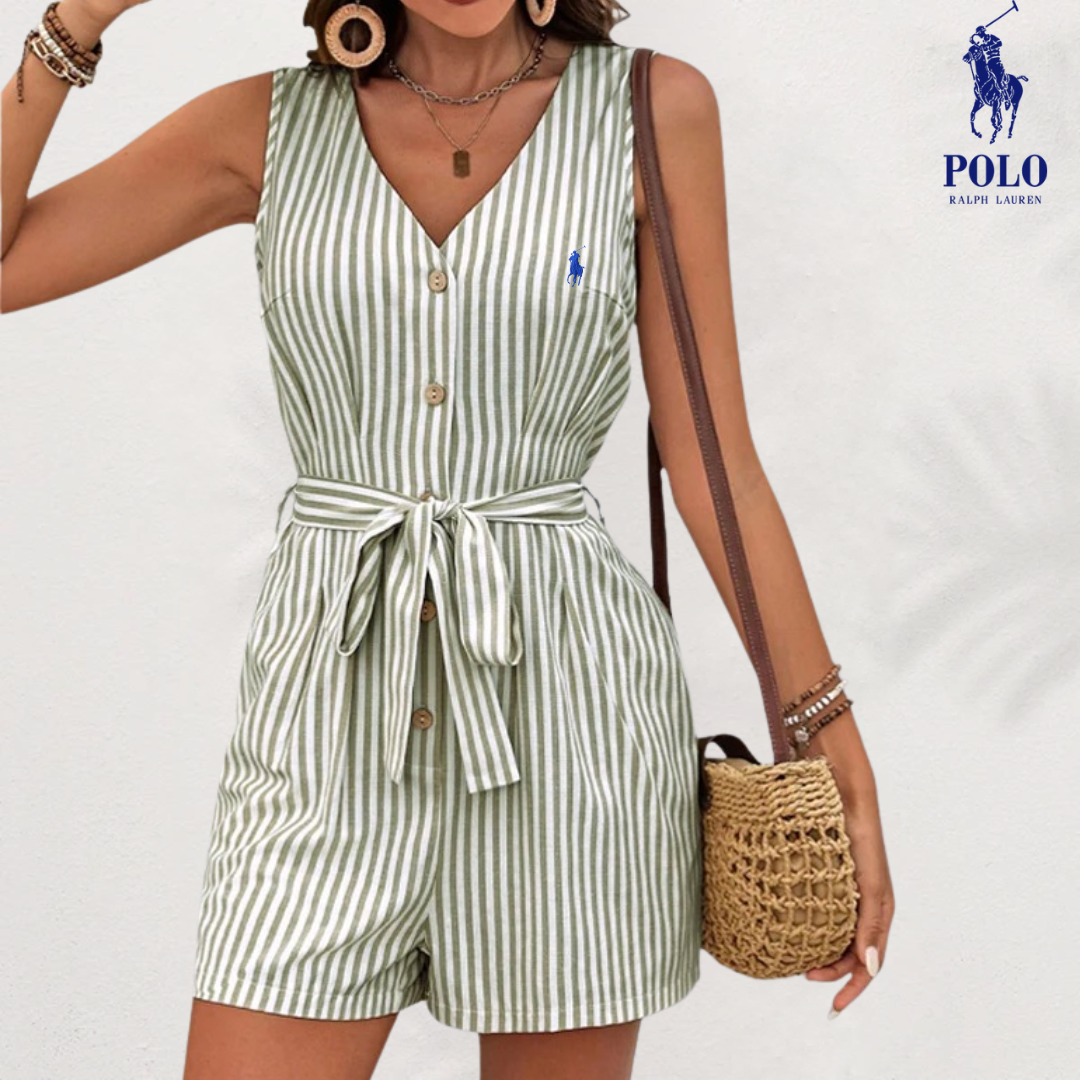 ᏒL™ | Tuta in lino a righe con cintura