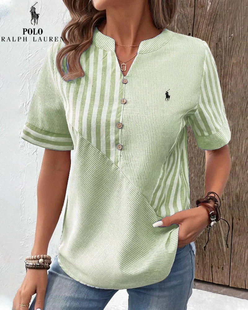 RL™ | Camicia in lino e cotone – Scollo a V (Ultimi pezzi)