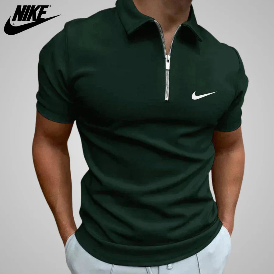 NK | Polo casual con chiusura a zip
