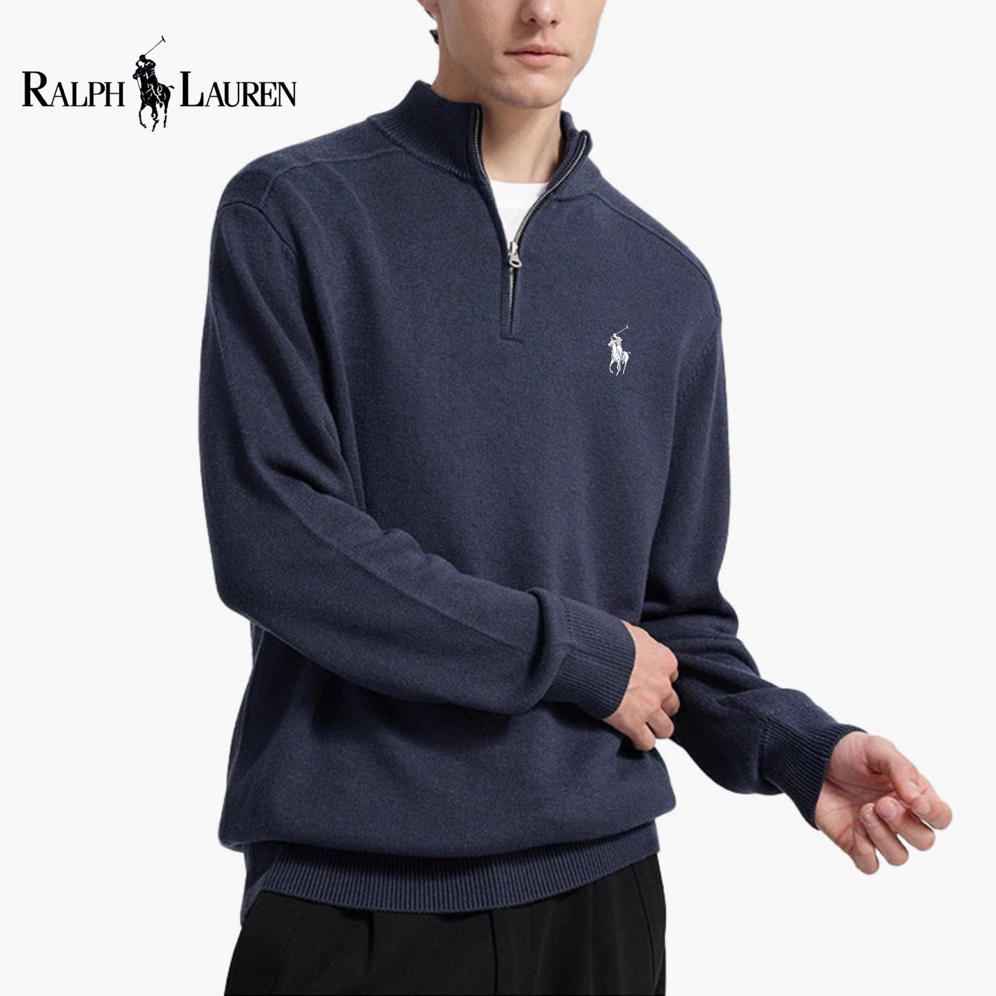 Maglione Mezza Zip in Lana Merino ᏒᏞ