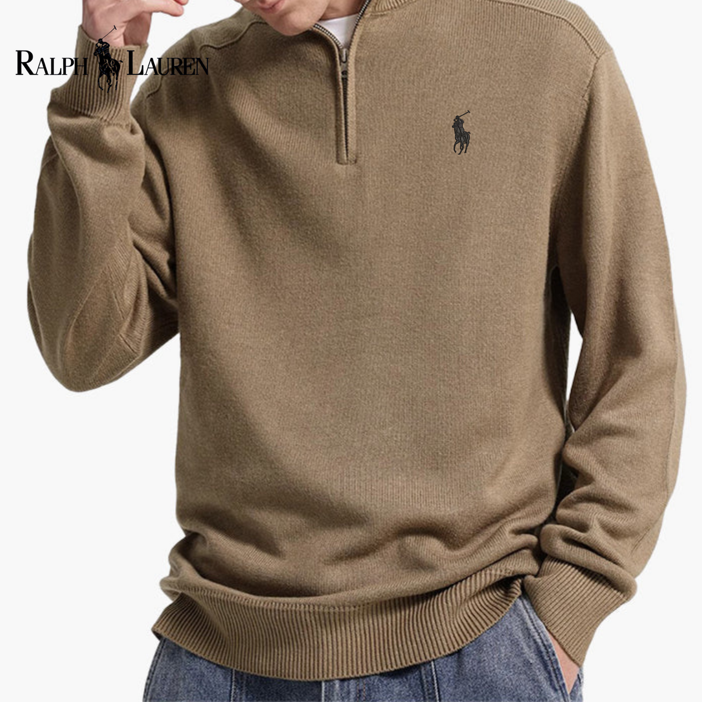 Maglione Mezza Zip in Lana Merino ᏒᏞ