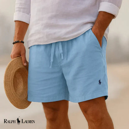 ᏒᏞ™ - Pantaloncini in lino con cordoncino da uomo
