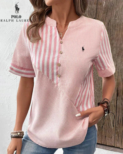 RL™ | Camicia in lino e cotone – Scollo a V (Ultimi pezzi)