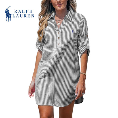 ᏒᏞ - Abito chemisier da donna a righe