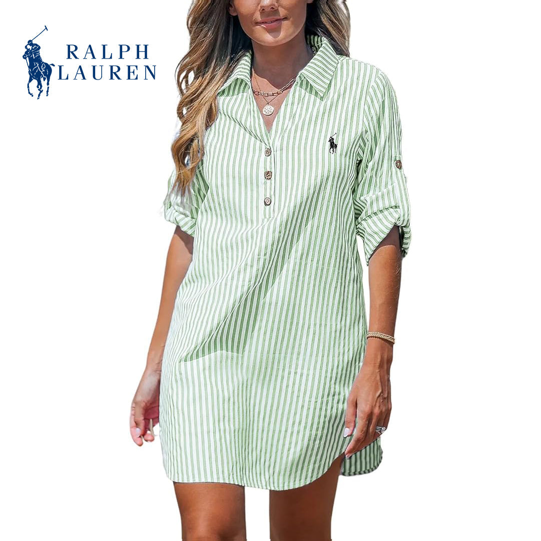 ᏒᏞ - Abito chemisier da donna a righe